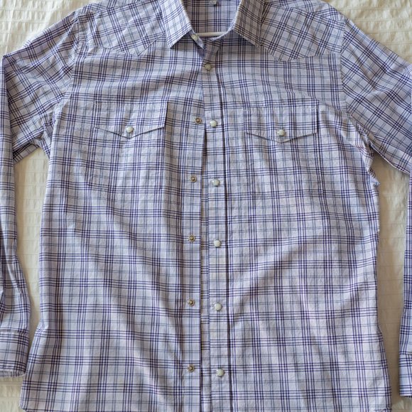 Express Dress Shirt Button Snap Shirt Long Sleeve Button Up - Picture 6 of 9